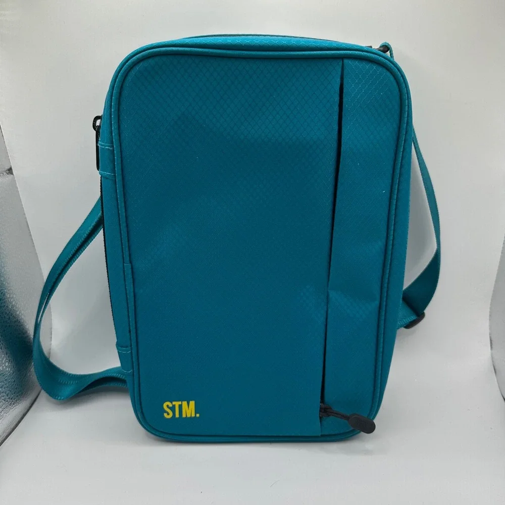 STM scribbles that matter Tech Organizer Crossbody Teal Blue Tablet Travel Case